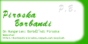 piroska borbandi business card
